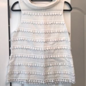 J. Crew Woven Tank with Novelty Dot Trim